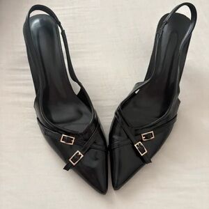 Elegant Black Women's Slingback Heels
